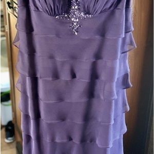 Floor length, formal gown.